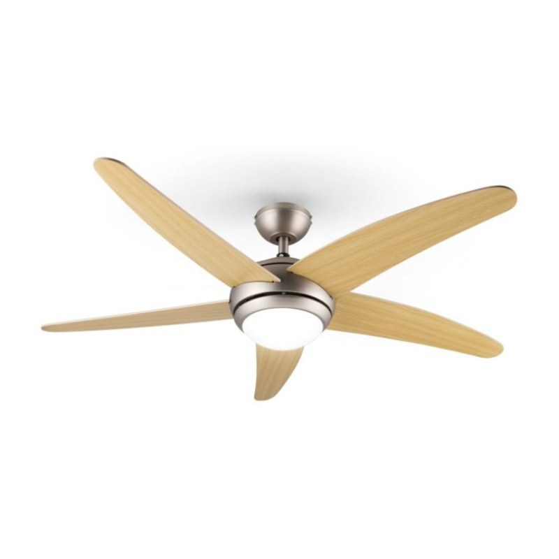 Bolero ventilateur de plafond 2-en-1 134 cm lampe 55 W pales érable télécommande