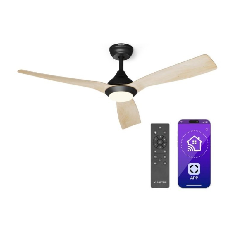 Fiji Flow 2-in-1 ceiling fan, 132 cm LED lamp remote control app control 2-way rotation dimmable