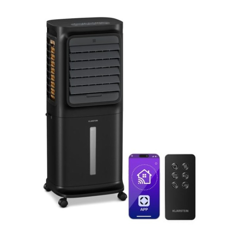 Breezcube Rafraîchiseur d'air connecté avec refroidissement à eau | 340 m³/h | 10 l | 30 m² | 3 modes | 50 W