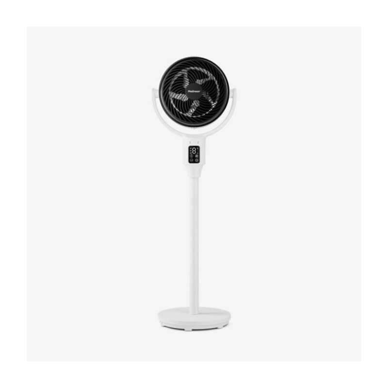 AirFlo 109 cm Ventilatore a piantana ibrido - Circolatore d'aria ultra silenzioso - Bianco/Nero